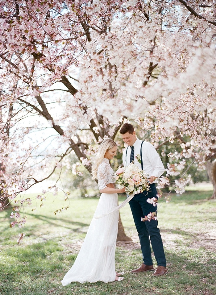 DC Cherry Blossom Wedding Shoot on Film Hey Wedding Lady