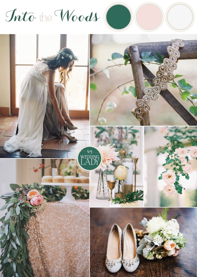 Ethereal Woodland Wedding Inspiration in Warm Neutral Tones of Ivory and Blush with Forest Green and Bark Brown | See More! https://heyweddinglady.com/ethereal-woodland-wedding-inspiration-in-ivory-and-blush/
