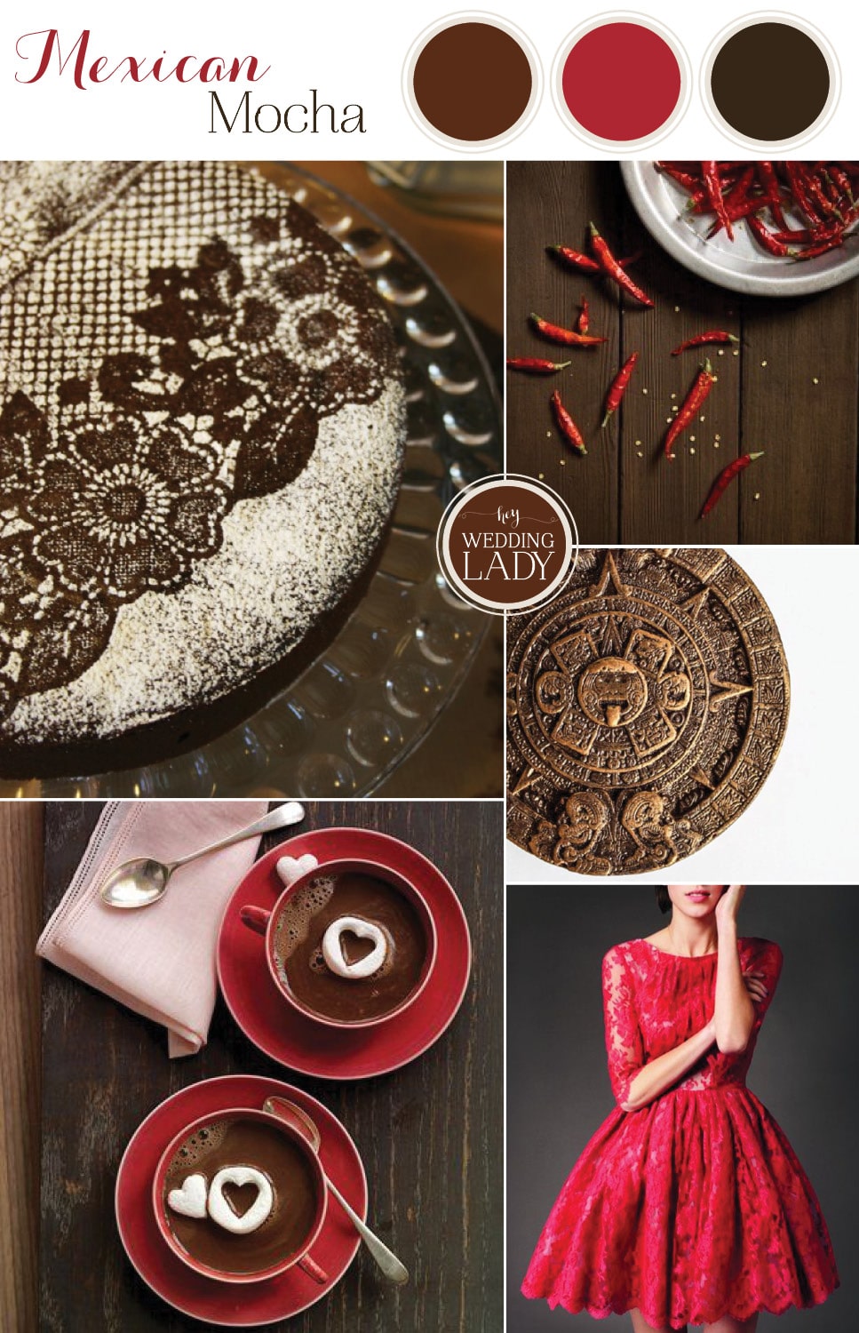 Mexican Mocha Wedding Inspiration in Rich Shades of Chocolate and Chili Red