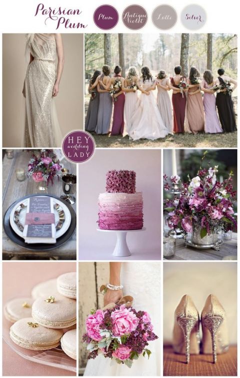 Parisian Plum Wedding Inspiration - A Sparkling Plum Wedding with French Glamour