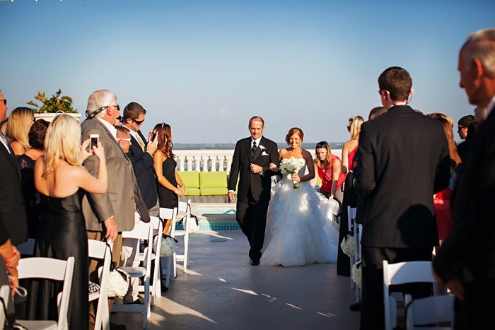 Dramatic and Glamorous Wedding on the Water in Blue, Black, and White ...