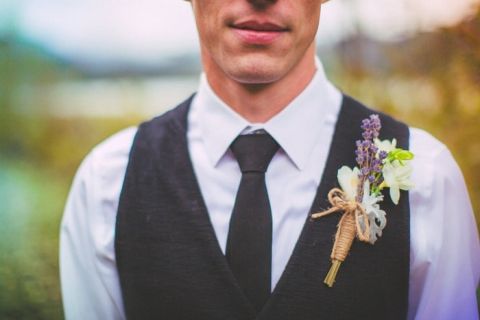 Lavender and Twine Boutonniere | Love Out Loud Studios | Gorgeous Rustic Bohemian Wedding in Vancouver