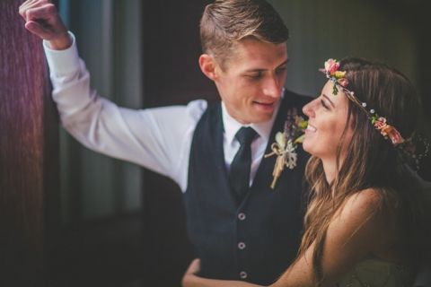 Quiet Moment with the Bride and Groom | Love Out Loud Studios | Gorgeous Rustic Bohemian Wedding in Vancouver
