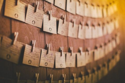 Forest Inspired Escort Cards | Love Out Loud Studios | Gorgeous Rustic Bohemian Wedding in Vancouver