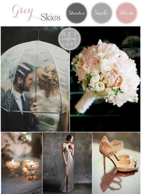 Gray Skies - Glowing Winter Wedding Inspiration in Gray and Blush