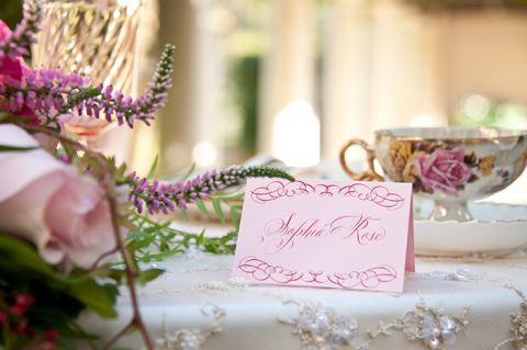 Elegant Calligraphied Place Cards | Vintage Garden Styled Shoot