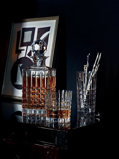 Tiffany Plaid Crystal Whiskey Decanters