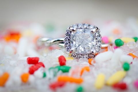 Glamorous Engagement Ring with Colorful Sprinkles | Erin Nicastro Photography