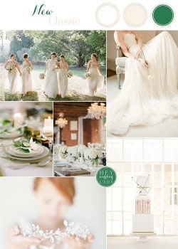 A New Classic - Fresh Green, Cream, and White Wedding