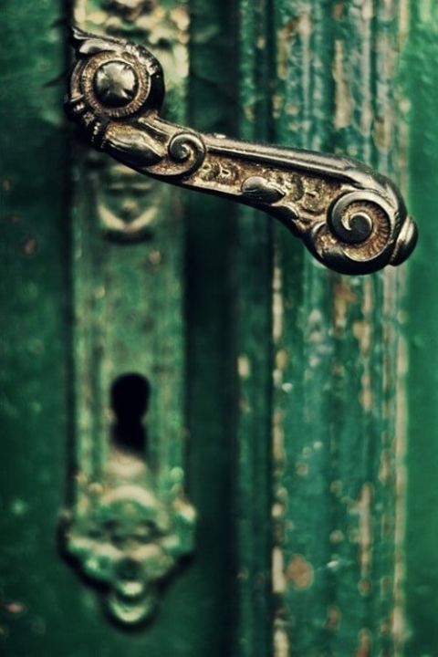 Weathered Green Door