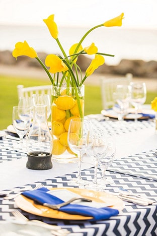 Navy Yellow And White Nautical Chic Wedding Decor The Story