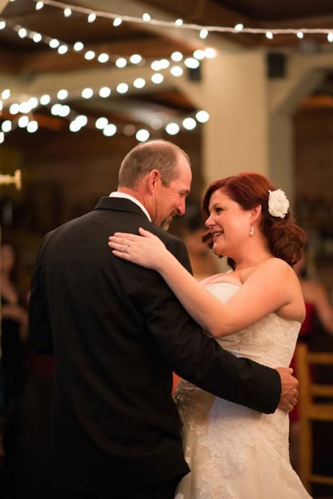 Sweet Father and Daughter Dance | Milton Photography | See More: https://heyweddinglady.com/ruby-and-gray-wedding-with-vintage-book-details-from-milton-photography/