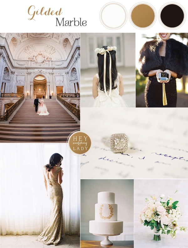 Luxurious Ivory, Black, and Gold Wedding Design Inspired by San ...