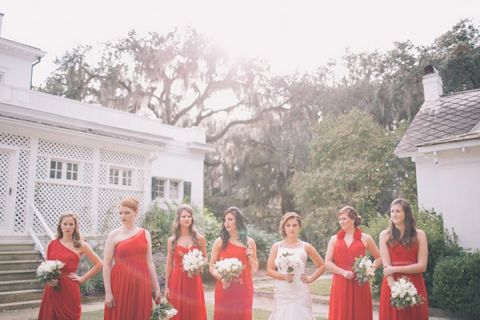 Cherry Red Bridesmaid Dresses