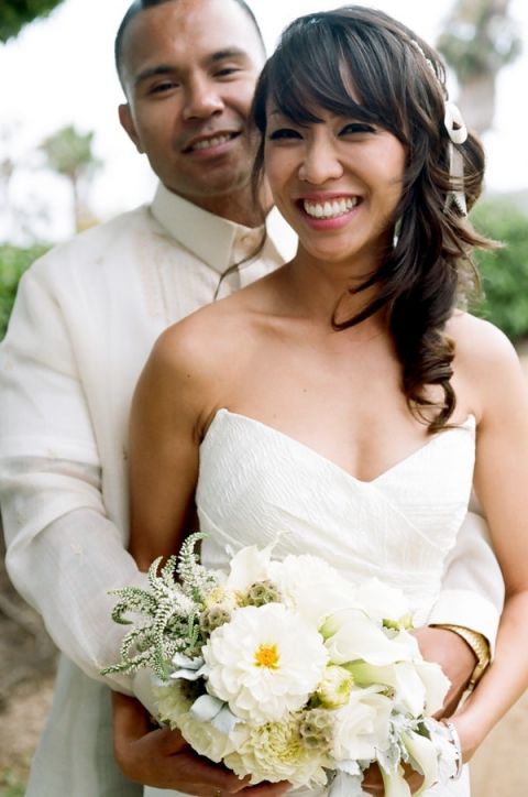 Beautiful Bride and Groom in Ivory | Tikko Weddings |See More: https://heyweddinglady.com/classic-and-glamorous-blush-and-gold-socal-wedding-from-tikko-weddings/