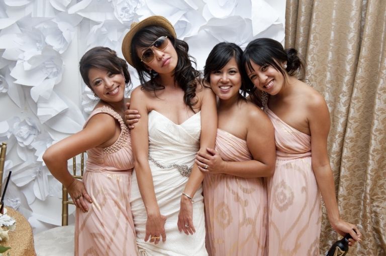 These ladies know how to party! | Tikko Weddings |See More: https://heyweddinglady.com/classic-and-glamorous-blush-and-gold-socal-wedding-from-tikko-weddings/