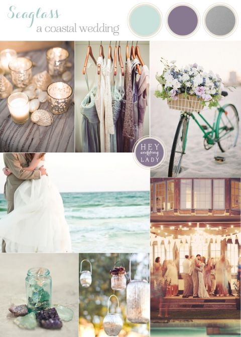 Seaglass - Coastal Wedding Inspiration in Aqua, Amethyst and Silver | See More! https://heyweddinglady.com/seaglass-seagrass-coastal-wedding-inspiration/