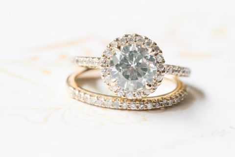 A Vintage Engagement and Wedding Ring Set in Yellow Gold | Amalie Orrange Photography | See more! https://heyweddinglady.com/symbolism-engagement-ring/