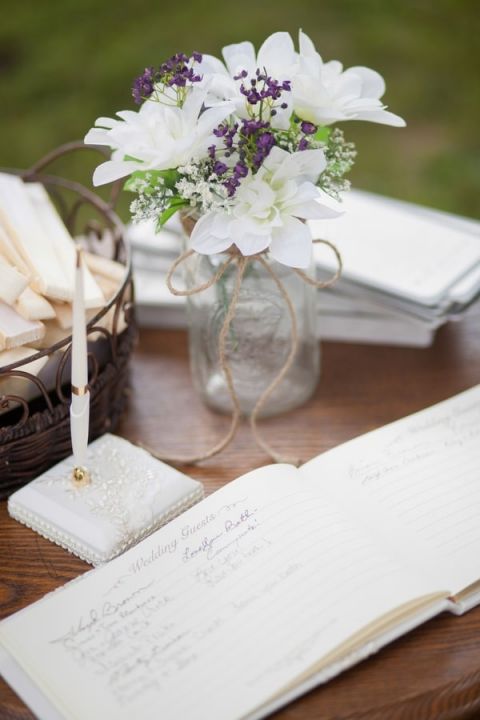 Elegant Fans and Rustic Blooms for an Outdoor Summer Manor Wedding | Craig Hodge Photography | See More! https://heyweddinglady.com/elegant-simplicity-in-royal-purple-from-craig-hodge-photography/