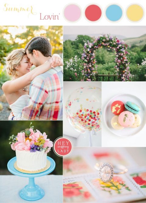 Casual and Colorful Summer Wedding Inspired by Grant Harrison | See More! https://heyweddinglady.com/casual-and-colorful-summer-wedding-inspiration-based-on-grant-harrison/