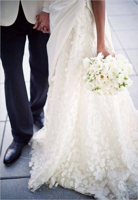 Floral Anne Barge Wedding Dress | Harwell Photography | See More! https://heyweddinglady.com/falling-petals-floral-lace-trends-spring/