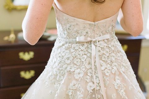 Flower Applique Wedding Dress | Theresa Choi Photography | See More! https://heyweddinglady.com/falling-petals-floral-lace-trends-spring/