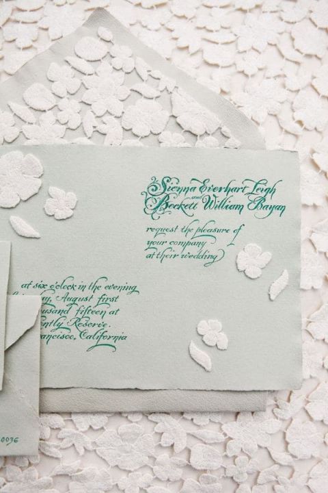 Die Cut Floral Lace Wedding Invitation by Soolip | Aaron Delesie Photography | See More! https://heyweddinglady.com/falling-petals-floral-lace-trends-spring/