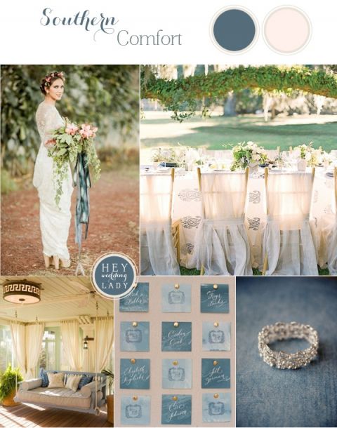 Southern Comfort - Relaxed and Romantic Azure Blue and Ivory Wedding Inspiration from Hey Wedding Lady