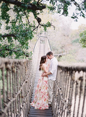 Floral Patterned Wedding Dress | Feather and Stone Photography | See More! https://heyweddinglady.com/bridal-styling-secrets-from-my-favorite-fashion-blogs/