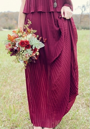 Burgundy Boho Autumn Bridesmaids | Alea Moore Photography | See More! https://heyweddinglady.com/bridal-styling-secrets-from-my-favorite-fashion-blogs/