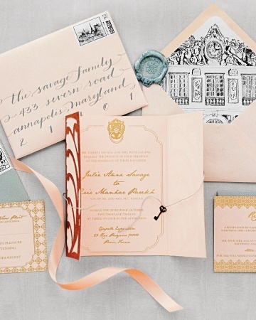 Parisian Inspired Wedding Invitation | KT Merry Photography | See More! https://heyweddinglady.com/elegant-country-manor-wedding-inspiration-in-marble-and-blush/