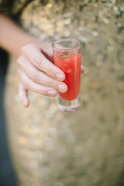 Glittering Gold Wedding Dress | Delbarr Moradi Photography | See More! https://heyweddinglady.com/modern-art-nouveau-wedding-inspiration-glittering-gold-orange-blue/