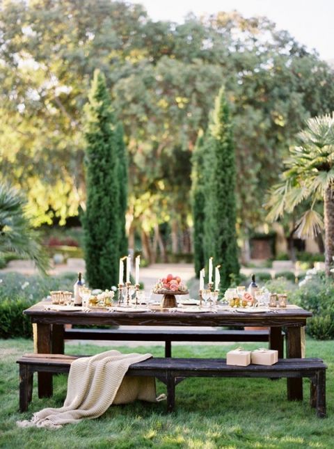 Luxurious Natural Outdoor Wedding Reception | Jose Villa Photography | See More! https://heyweddinglady.com/farm-table-luxe-organic-wedding-inspiration/
