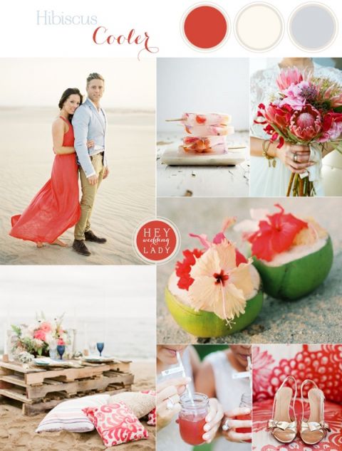 Chic and Relaxed Tropical Hibiscus Wedding Inspiration in Vibrant Pink, Blue, and Sand Hues | See More! https://heyweddinglady.com/chic-and-relaxed-tropical-hibiscus-wedding-inspiration/