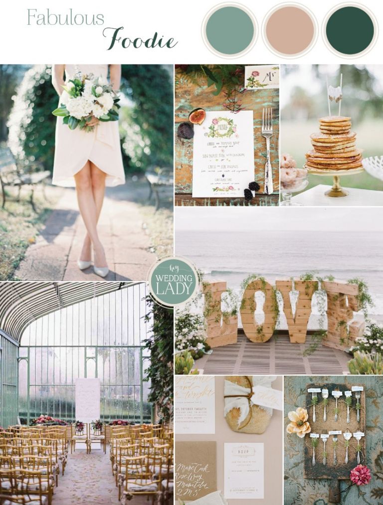 Fabulous Foodie Wedding Inspiration with Botanical Details in Frost Green and Taupe | See More! https://heyweddinglady.com/foodie-wedding-inspiration-with-botanical-details/