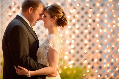 A Twinkle Light Backdrop for Romantic Wedding Portraits | Eye Wander Photography | See More! https://heyweddinglady.com/gold-and-champagne-wedding-in-new-orleans/