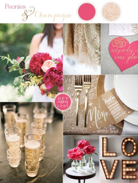 Peonies and Champagne Wedding Inspiration and the New Hey Wedding Lady! | See More! https://heyweddinglady.com/peonies-champagne-wedding-inspiration-new-hey-wedding-lady/