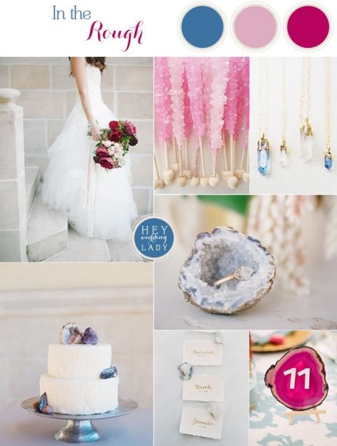 In the Rough - Raw Gem and Geode Wedding Inspiration in Iridescent Crystal Hues | See More! https://heyweddinglady.com/raw-gem-geode-wedding-inspiration/