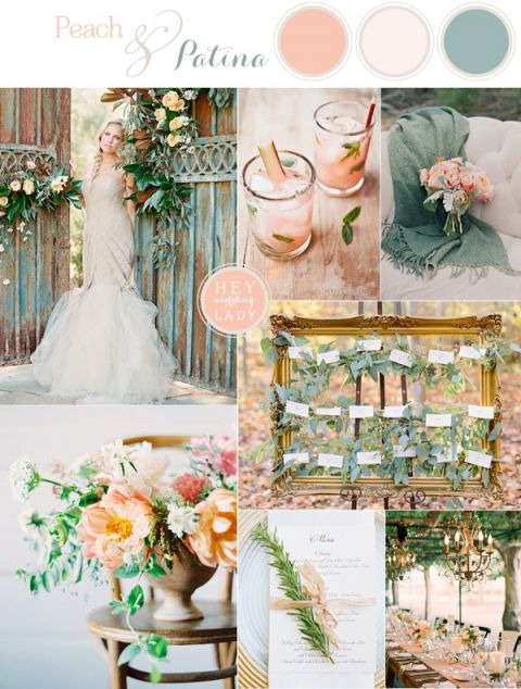 Peach and Patina -Romantic End of Summer Garden Wedding Inspiration | See More! https://heyweddinglady.com/peach-and-patina-end-of-summer-garden-wedding/