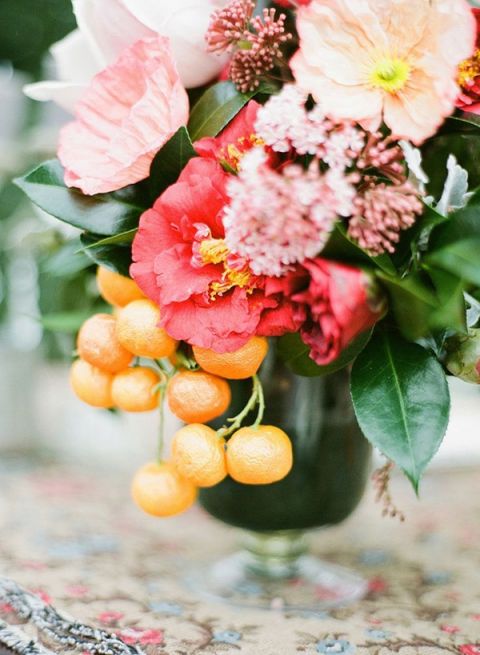 Poppy and Citrus Centerpiece 
