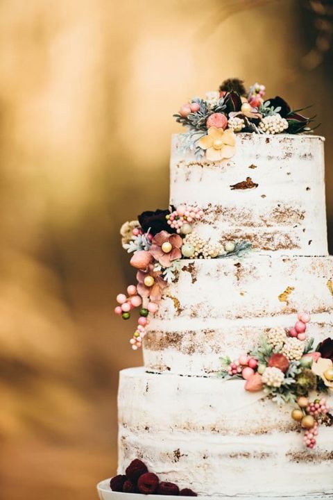 Barely Naked Wedding Cake 