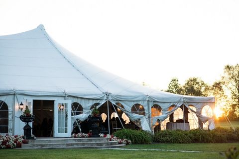 Elegant Tented Wedding Reception | Kirsten Smith Photography | English Inspired Country Club Wedding in Purple and White