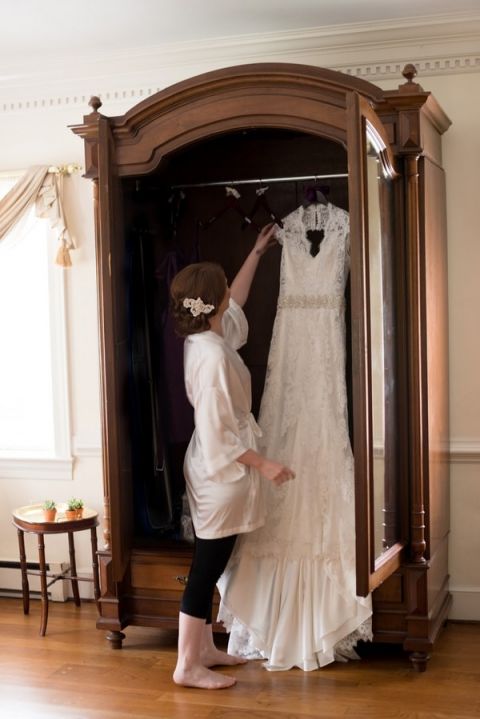 The Bride Having a Moment with Her Dress | Kirsten Smith Photography | English Inspired Country Club Wedding in Purple and White