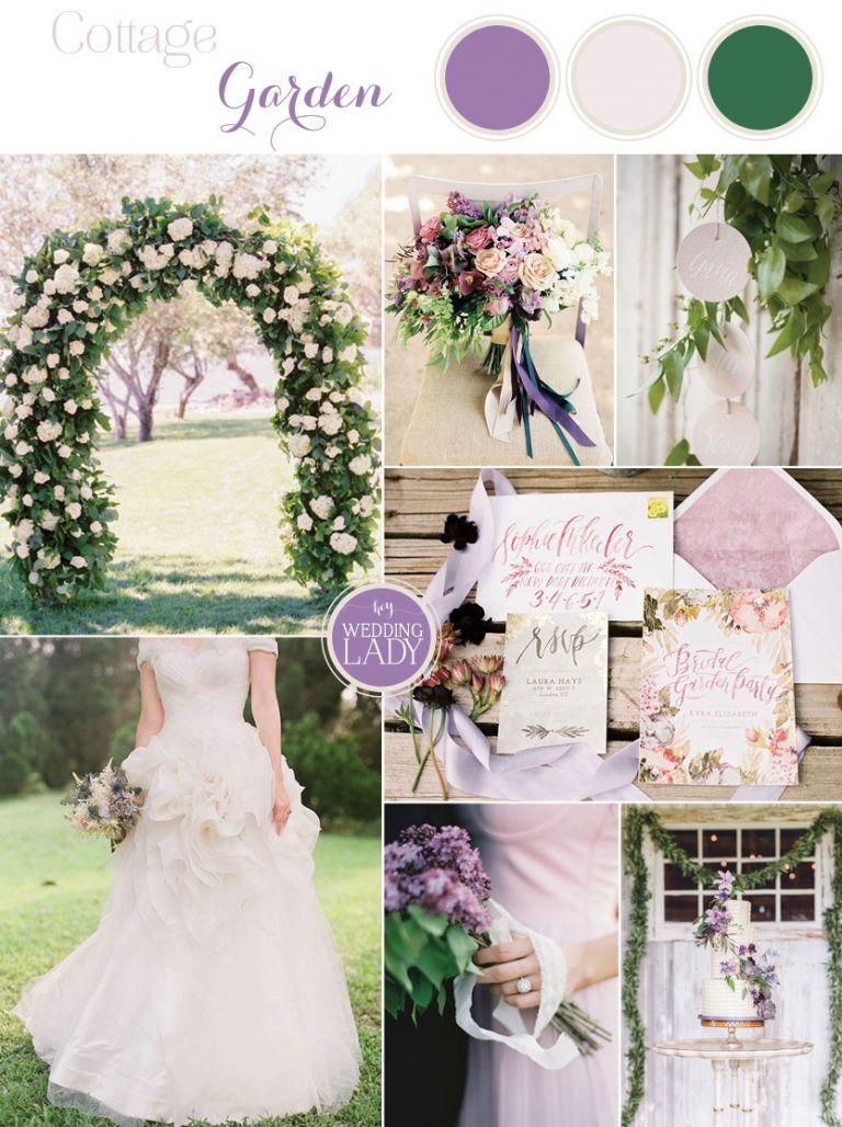 Romantic Cottage Garden Wedding Inspiration in Lilac and Antique Ivory