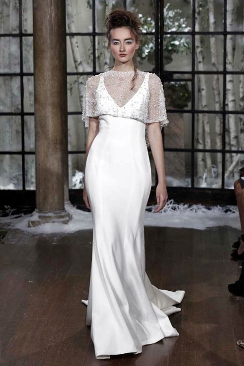 Sleek Silk Wedding Dress with Jeweled Topper | Ines di Santo | The Best of Bridal Fashion Fall 2015