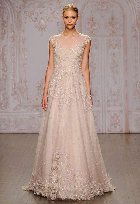 Blush and Crystal Wedding Dress | Monique Lhuillier | The Best of Bridal Fashion Fall 2015