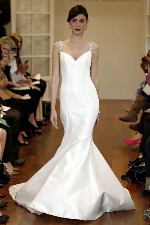 Jeweled Strap Mermaid Wedding Dress | Isabelle Armstrong | The Best of Bridal Fashion Fall 2015