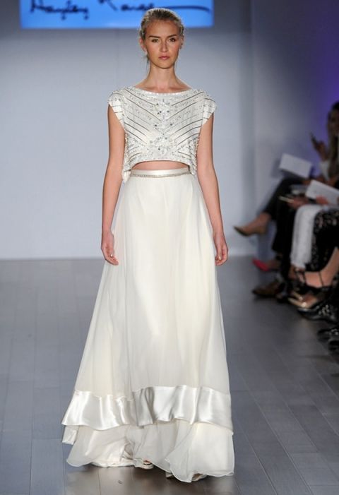 Embroidered Crop Top Wedding Dress | Hayley Paige | The Best of Bridal Fashion Fall 2015