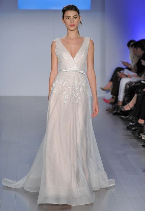 Embroidered Blush Wedding Dress | Jim Hjelm | The Best of Bridal Fashion Fall 2015