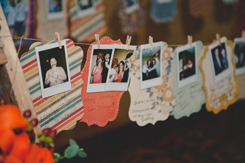 Guests Left Well Wishes for the Bride and Groom - Along with Polaroids! | Bit of Ivory Photography | Traditional Autumn Wedding in Eggplant and Orange